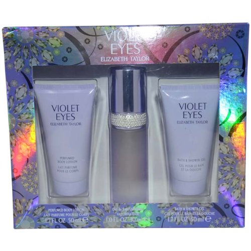 Elizabeth Taylor Violet Eyes Gift Set For Women Eau De Parfum Spray Shower Gel Lotion Walmart Com Walmart Com