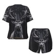 thumbnail image 5 of Lsque Majestic Forest Stag Women's Short-Sleeved Pajama Set - 2 Piece Soft and Lightweight Sleepwear Set-Large, 5 of 9