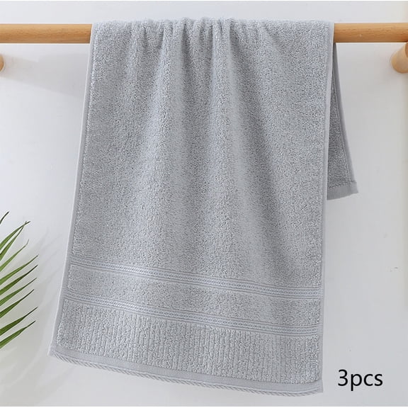 Hvmvliv Hand Towels 3-Pack Polyester Towel Set Soft & Durable Material, Super Absorbent & Quick-Drying, Non-Shedding & Fade-Resistant, Multipurpose for Bathroom, Gym and Spa Gray