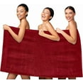thumbnail image 5 of Mocassi Turkish Cotton Jumbo Bath Towel, 1-Piece, 35" x 70", Highly Absorbent - Soft Bathroom Towel, Burgundy, 5 of 5