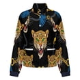 thumbnail image 5 of Jackets for Women Winter Coat Jackets Flannel Stand Collar Jacket(Leopards Chains Luxurious Fashion Print,Size:S-4XL), 5 of 7
