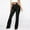Black, variant on Babysbule Womens Jeans Women's Jeans Fashion Middle-waisted Straight Pocket Hole Long Pants