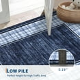 thumbnail image 5 of HOMERRY Washable Large Rug for Living Room 8' x 10' Plaid Print Modern Bordered Soft Non-Slip Indoor Carpet, Blue, 5 of 5