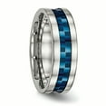 thumbnail image 4 of Stainless Steel Polished Blue Ip-plated 8.00mm Weeding Band, 4 of 9