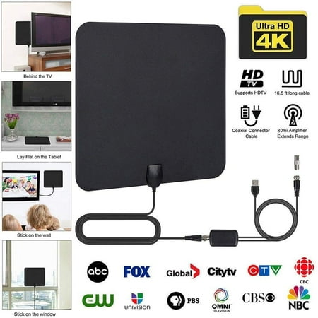 [Newest 2019] Amplified HD Digital TV Antenna Long 130+ Miles Range – Support 4K 1080p and All Older TV's Indoor Powerful HDTV Amplifier Signal Booster - 10ft Coax (Best Digital Signal Booster)