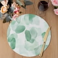 thumbnail image 3 of Ombre Green Boho Round 13 Inch Placemats Set of 4, Multicolored Tie Dye Abstract Art HeatResistant Non Slip Place Mats for Dining Table, Wipeable Braided Kitchen Table Mats for Housewarming, 3 of 9