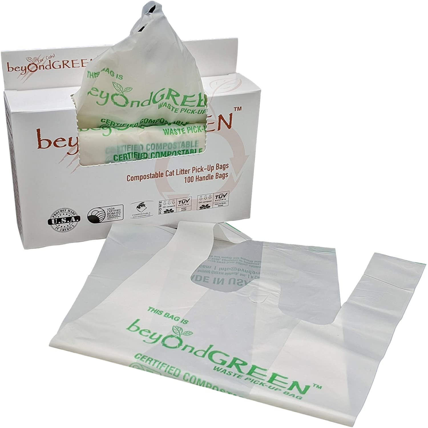 300 Kitty Litter Poop Waste Bags Compostable Cat Litter Bags Easy Tie