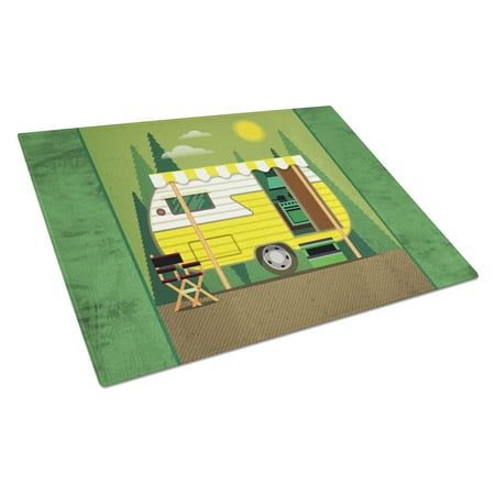

Carolines Treasures BB5478LCB Greatest Adventure Retro Camper Glass Cutting Board Large 12H x 16W multicolor