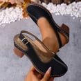 thumbnail image 3 of GERsome Chunky Block Heels Women's Sandals Closed Toe Slip-On Slingback Work Party Dress Pumps Shoes Black Size 5.5, 3 of 9