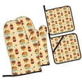 thumbnail image 2 of XMXT Waterproof Oven Mitts and Pot Holders Sets, Cartoon Tequila Sandwich Sets Kitchen Cooking Heat Resistant, 4 Pcs, 2 of 8