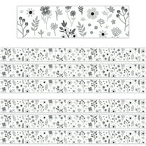 Teacher Created Resources Black and White Floral Straight Border Trim, 35 Feet Per Pack, 6 Packs