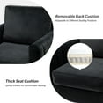 thumbnail image 2 of Velvet Upholstered Club Accent Chair Lounge Armchair Single Sofa Removable Backrest Golden Legs Home Living Room Bedroom Black, 2 of 6