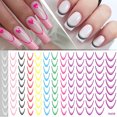 thumbnail image 3 of STARLAN Colorful French Tip Nail Stickers, Colorful French Line Nail Art Stickers Gradient Color French Tip Nail, Nail Stickers Solid Color French Gradient Nail Stickers Back Adhesive, 3 of 5