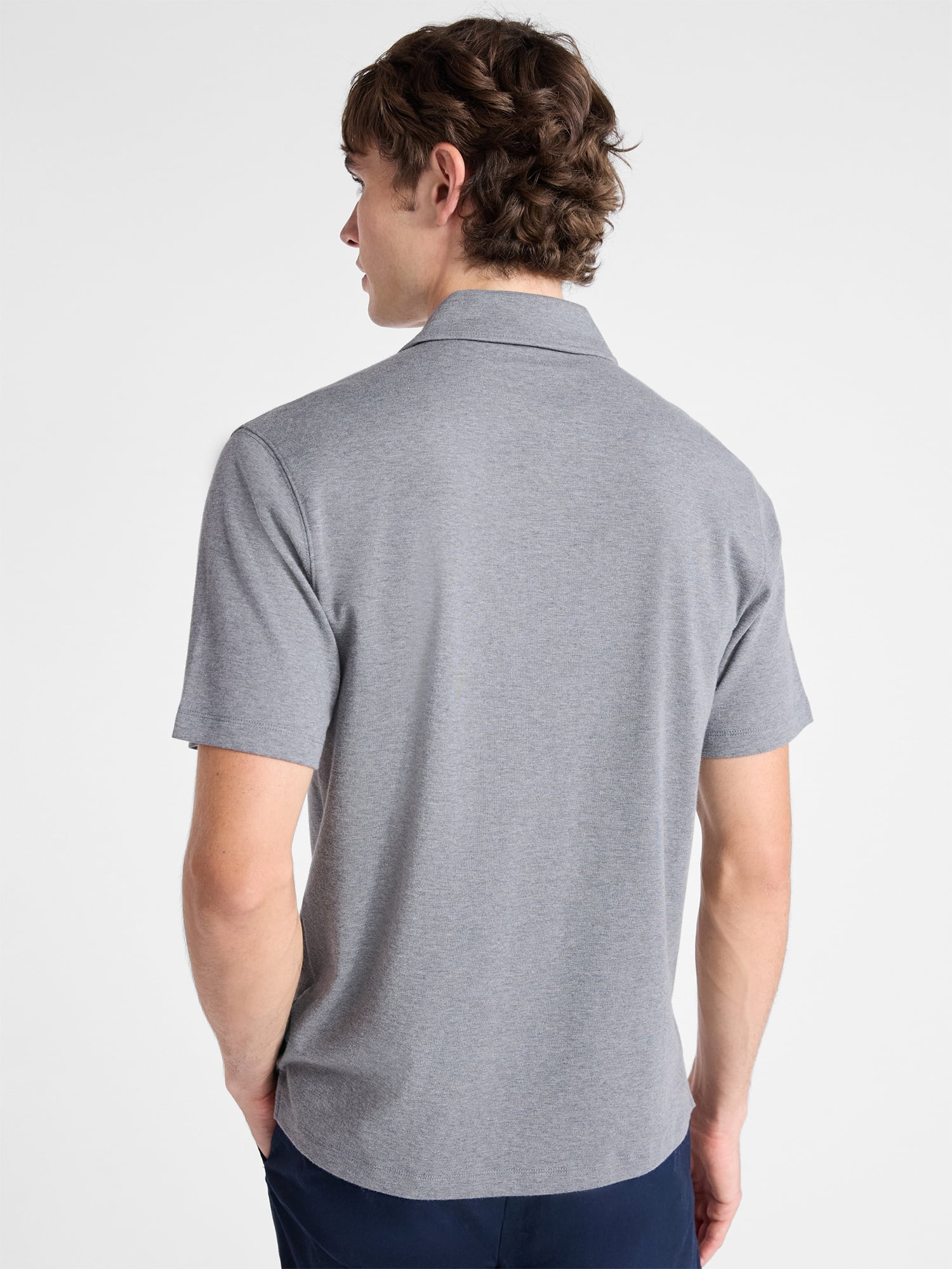 Free Assembly Men's Cotton Polo Shirt with Short Sleeves, Sizes XS