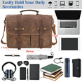 Jaald 13'' Genuine Leather Messenger Bag Laptop Briefcase Satchel Mens Shoulder Bag