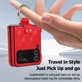 thumbnail image 5 of Allytechgroup Galaxy Flip 3 Case with Ring Holder Stand, Premium PU Leather Stylish Shockproof Anti-Scratch Portable Phone Case Cover for Samsung Galaxy Z Flip 3, Red, 5 of 9