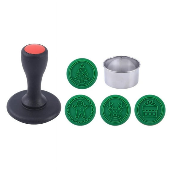 1 Set Silicone Cookie Cutters Christmas Theme Pressable Biscuit Molds Cookie Stamps Kitchen Pastries Tool