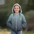 thumbnail image 5 of AHTJRT Girl's Jacket Gradient Color Long Sleeve Outerwear with Pockets Full Zip Hooded Coats Fall Winter Thermal Windproof Coats Navy 9-10 Years, 5 of 5