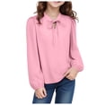 thumbnail image 4 of VUHXZWAF Long Sleeve Shirts for Girls Lace Up Elegant Blouse Kids Trendy Clothes Daily Wear Size 7-8 Years, 4 of 4