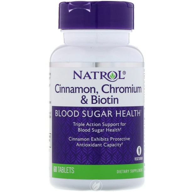 Natrol Cinnamon Biotin Chromium Dietary Supplement Capsules 60.0 ea, Pack of 2