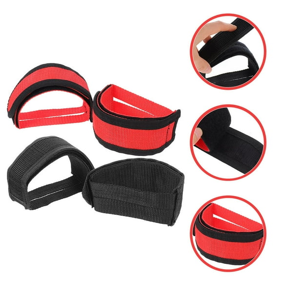 IFANLANDOR Pedal Strap Wider Longer Thicker Black 4Pcs for Exercise Bikes