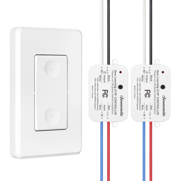 Interruptor de luz inalámbrico DEWENWILS 10A/1200W, rango RF de 100 m
