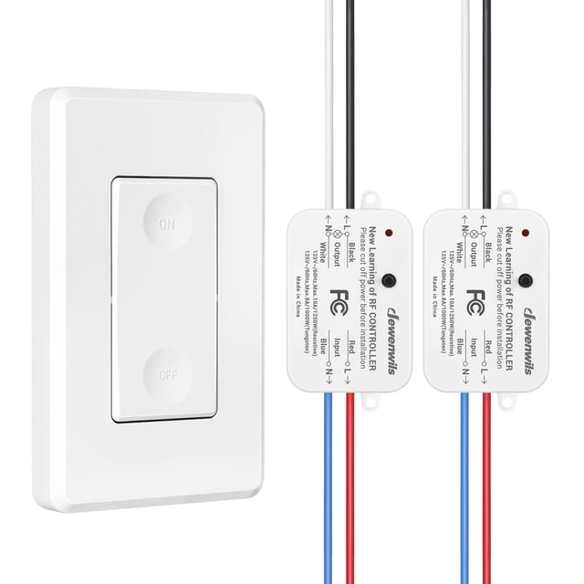 Interruptor de luz inalámbrico DEWENWILS 10A/1200W, rango RF de 100 m