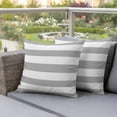 thumbnail image 6 of 2 Pack Outdoor Waterproof Throw Pillows, Farmhouse Simplicity Stripes Decorative Square Pillow Case Patio Pillows for Chair Couch Sofa 18x18in, 6 of 9