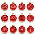 thumbnail image 1 of 12 Constellations Pendentifs Ronds pour Fabrication de Bracelets Colliers - Rouge, 1 of 5