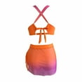 thumbnail image 6 of Jacenvly 2024 Cover-Up Split Three-Piece Quick Drying Swimsuit Women'S Swimsuit Split Swimsuit Bikini Slings Swimsuit Fringe Beach Skirt Swim Srunks Three-Piece Set Orange, 6 of 8