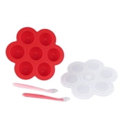 Acorn Baby Red Food Container Freezer Thick with Thin Lid and 2pk Spoons