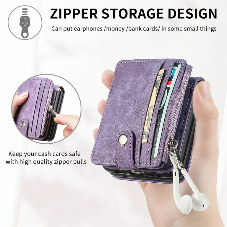  SZHAIYU Zipper Wallet Purse for Samsung Galaxy Z Flip