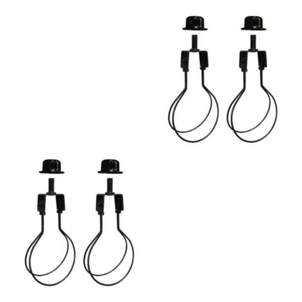 Ounissouiy Lamp Shade Lights Bulb Adapter Clip, with Finial Shade Attaching Top Negro 2 piezas 2Conjunto