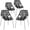 Black, variant on WoofPaw Modern Stackable Dining Chairs Set of 4, Plastic Side Chairs, Seating for Kitchen, Living Room, Office, Wedding & Outdoor Patio,White