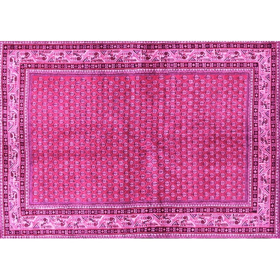 Ahgly Company Indoor Rectangle Persian Pink Traditional Area Rugs, 3' x 5'