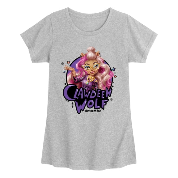 Monster High - Clawdeen Wolf Girls' Fitted Short Sleeve Graphic T-Shirt
