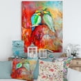 thumbnail image 2 of Blue Tailed Bee Eaters Sitting On A Branch 8 in x 12 in Painting Canvas Art Print, by Designart, 2 of 4