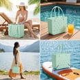 thumbnail image 6 of CALLINOX Women's Waterproof EVA Beach Tote Bag 3-Piece Set, Mint green., 6 of 7