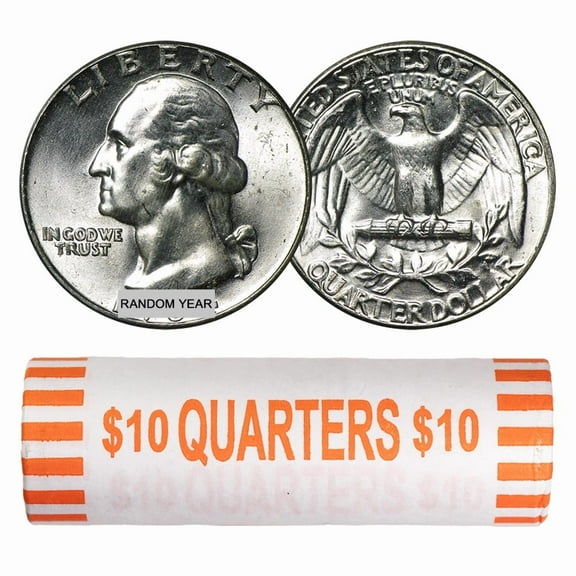 90% Silver Washington Quarters - 40-Coin Roll BU
