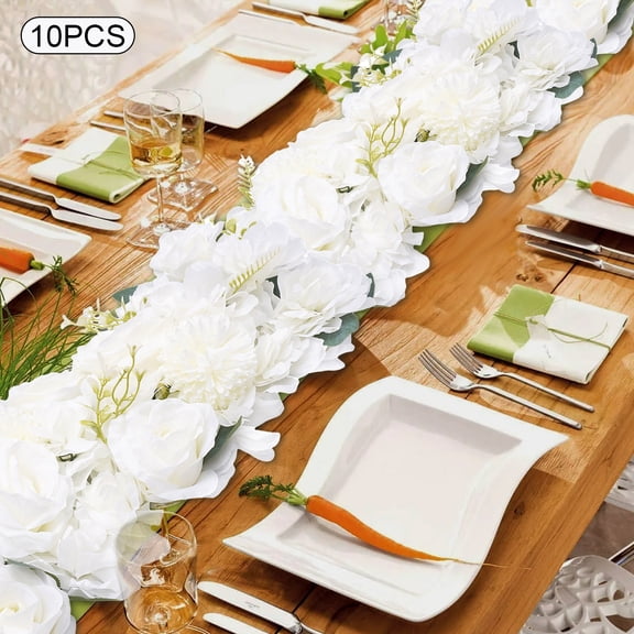 10 Pcs Dining Table Flower Centerpieces White Artificial Wedding Centerpiece