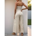 thumbnail image 3 of Womens Jumpsuits Summer Casual Dressy off Shoulder Belted Wide Leg Romper Sexy Elegant Boho Vacation One Piece Outfit, 3 of 6