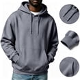 thumbnail image 2 of Lumtrix Hoodie Men Oversized Fall Sweatshirt Winter Cozy Hooded Drawstring Pullover With Pockets Gray M, 2 of 6