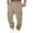 Khaki, variant on Men's Casual Cargo Pants Workout Joggers Stretch Sweatpants Fleece Drawstring Sweat Pants with Pockets