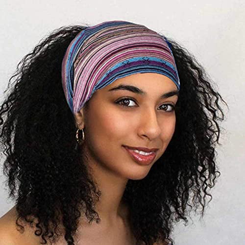 CAKURE Boho Headbands National Striped Headband Elastic Hair Wide Head Wrap Head Bands Stripe Turban Hair Scarf for Women and Girls Pack of 3 (Set1) - Walmart.com