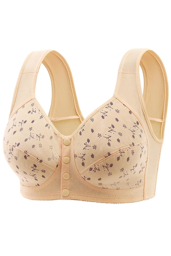 Supportive Bras for Women,Wireless Bras for Women,Bras for Women,Soft,Stretch Fabric,Solid,Nylon,Spandex,Beige,2XL(US:12)