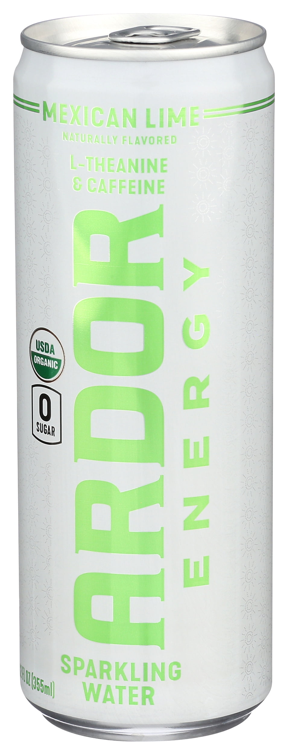 Pack of 12, Ardor Organic Inc Mexican Lime Sparkling Water, 12 fl oz