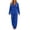 Blue, variant on Womens Pajama Sets 100%Cotton Women Fashion Casual Solid Crew Neck Breathable Cool Yoga Short Sleeve & Shorts 2 Piece Set