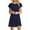 Navy formal dresses for women, variant on Wycnly Formal Dresses for Women Casual Ruffle Sleeve Loose Swing Tunic Tshirt Dresses Short Sleeve Round Neck Solid 2025 Summer Mini Dress Navy l