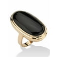 thumbnail image 2 of PalmBeach Jewelry Oval-Shaped Genuine Onyx Yellow Gold-Plated or Silvertone, 2 of 5