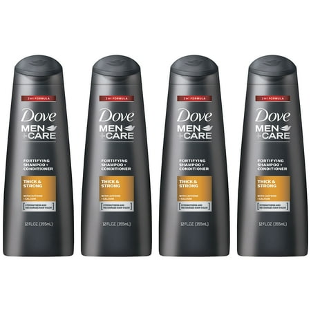Dove Men+Care Thick and Strong 2 in 1 Shampoo and Conditioner 12 oz, 4 count